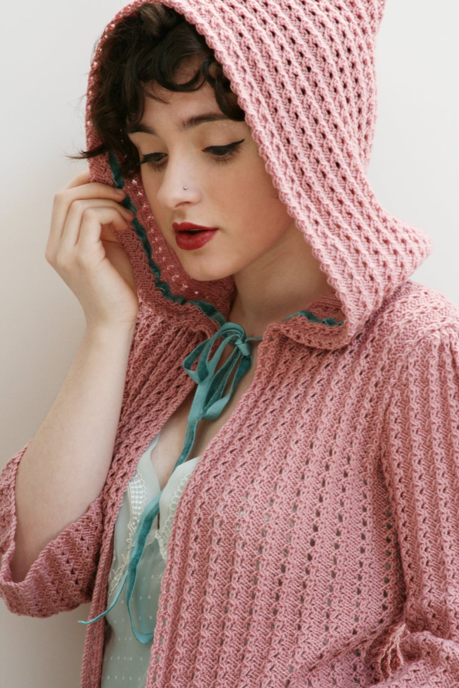 Adorable Little Bed Jacket with Hood