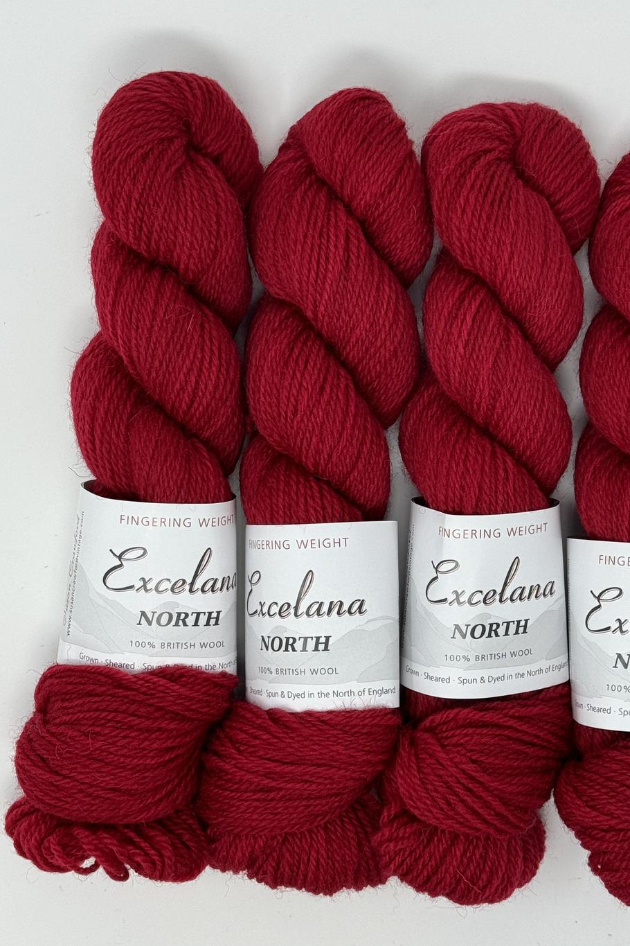 Excelana North Fingering Weight - Ruby Red