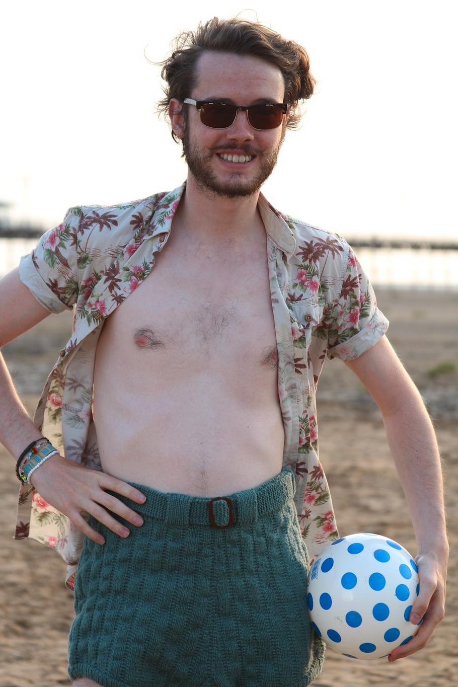 Pattern Men's 1930s Swimming Trunks Susan Crawford Vintage