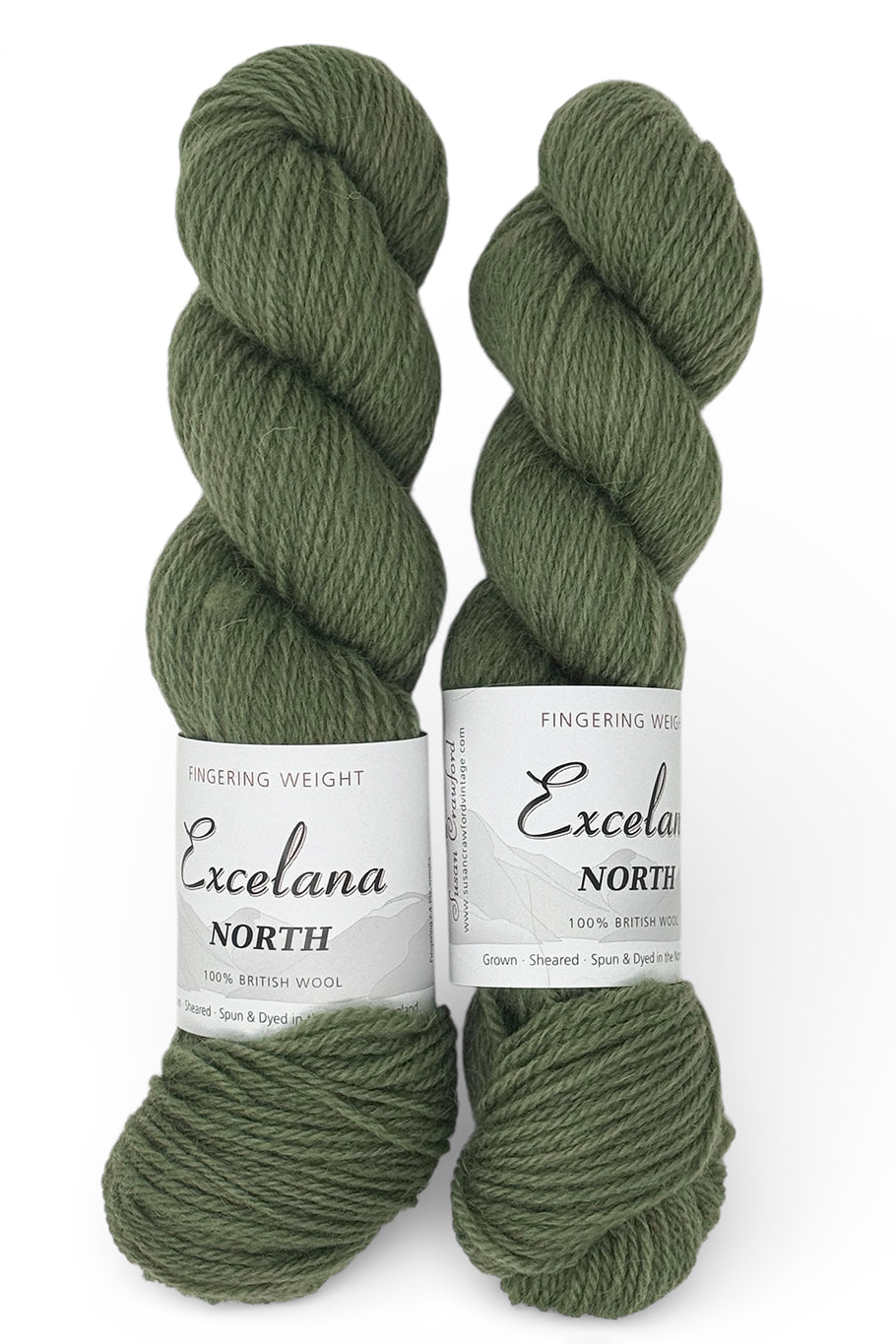 Excelana North Fingering weight - Happy Accident - Sage Green dye lot 2