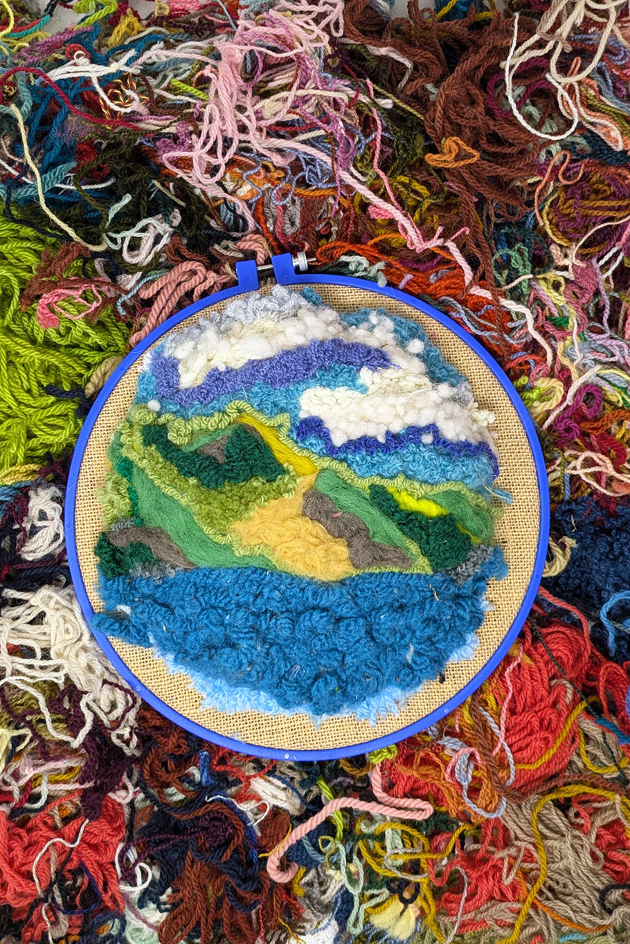 From Waste to Wool Art: Create Sustainable Needle-Felted Hoops