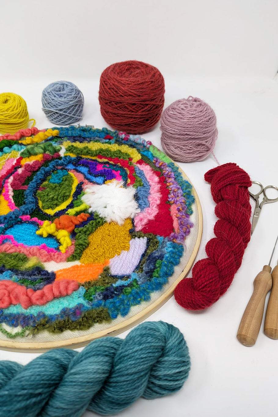 From Waste to Wool Art: Create Sustainable Needle-Felted Hoops